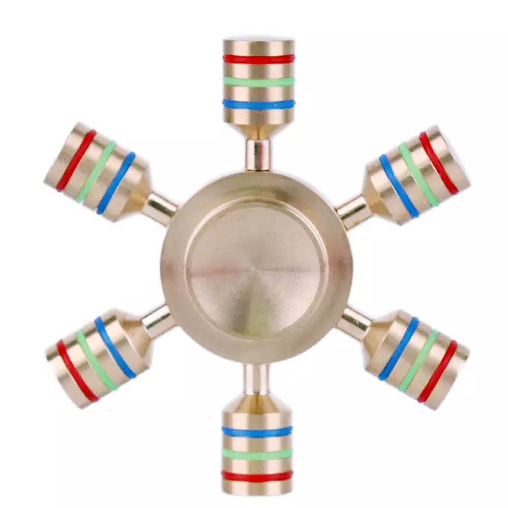 6 Sided Metallic Fidget Spinner Customizable