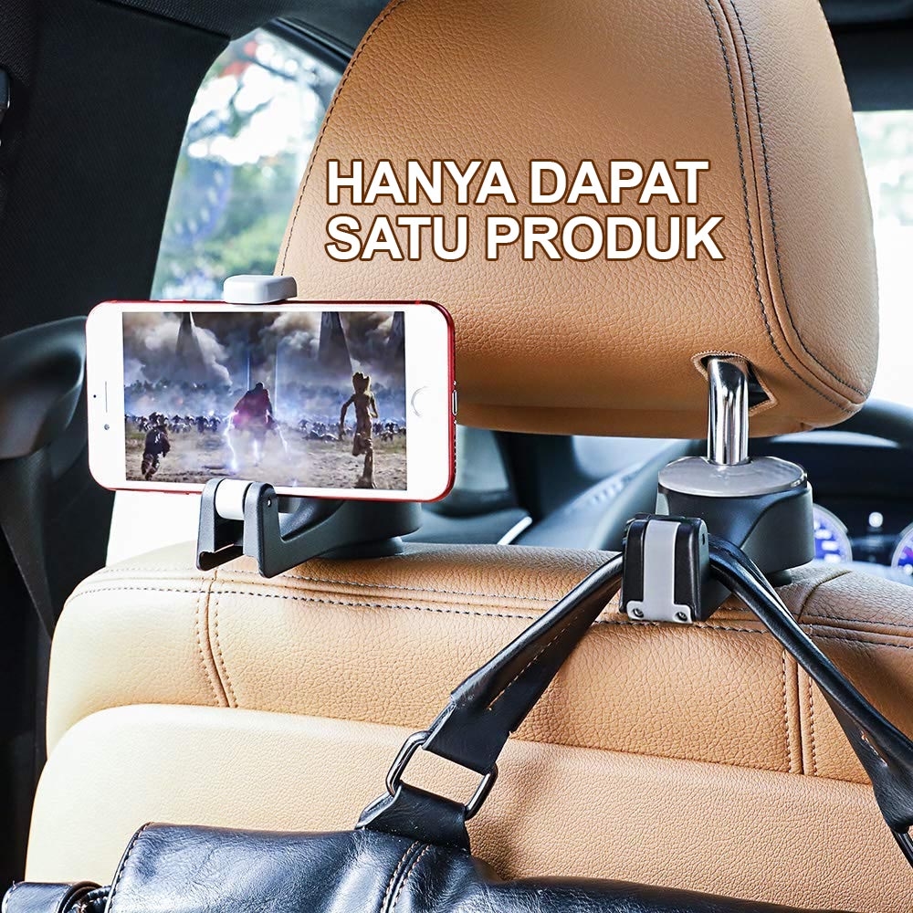 2 in 1 hook - gantungan mobil multifungsi dan holder HP