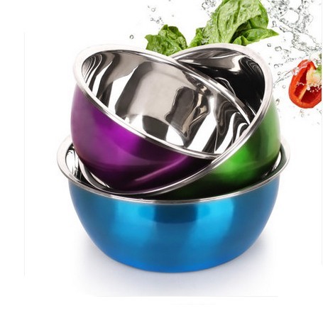 3 Pcs Set Stainless Steel bowl - 22 24 28 cm stainless serbaguna