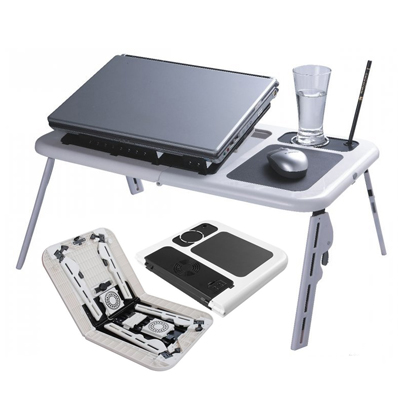 E table - meja laptop lipat + kipas