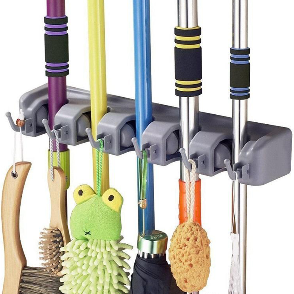 Gantungan Sapu dan Kain Pel 5 SLOT - Magic Holder Broom and Mop 