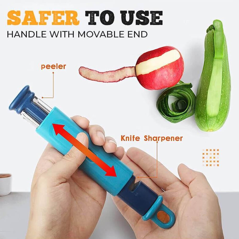 alat dapur slide multifungsi AD225 - pengasah pisau gunting dan pengupas buah dan sayuran 