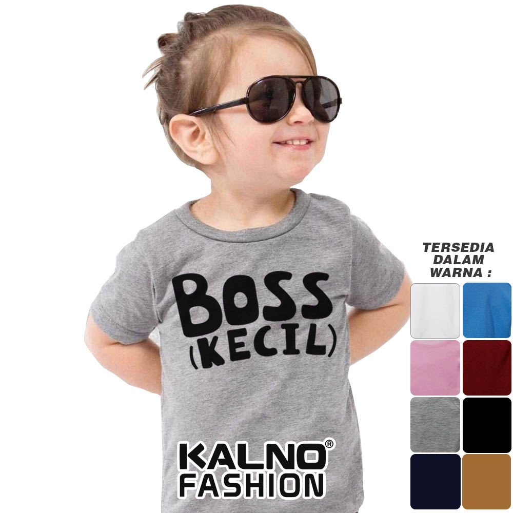 Baju Anak Print Sablon BOSS (KECIL) 118 - Anak Anak Umur 1 -  7 Tahun Ukuran S M L XL Bahan Katun polyester