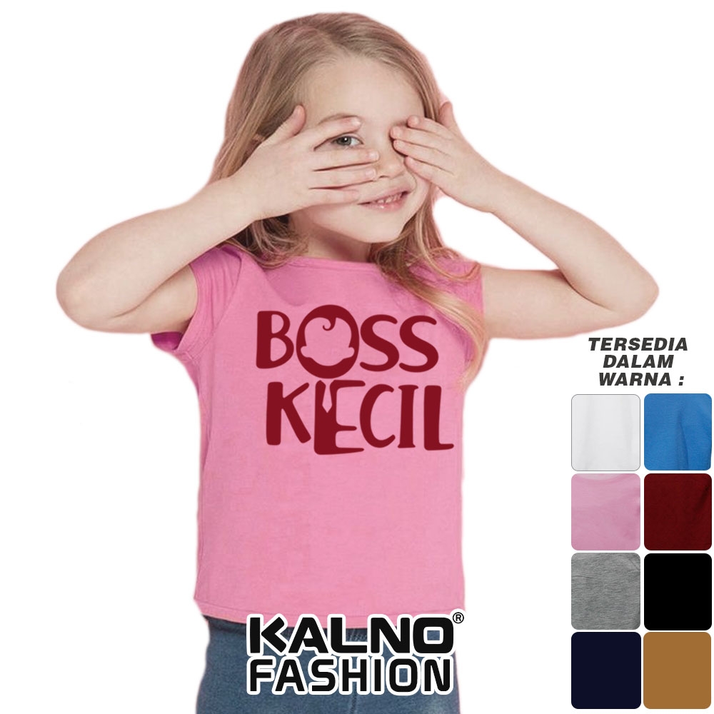 Baju Anak Print Sablon BOSS KECIL DASI 119 - Anak Anak Umur 1 -  7 Tahun Ukuran S M L XL Bahan Katun polyester