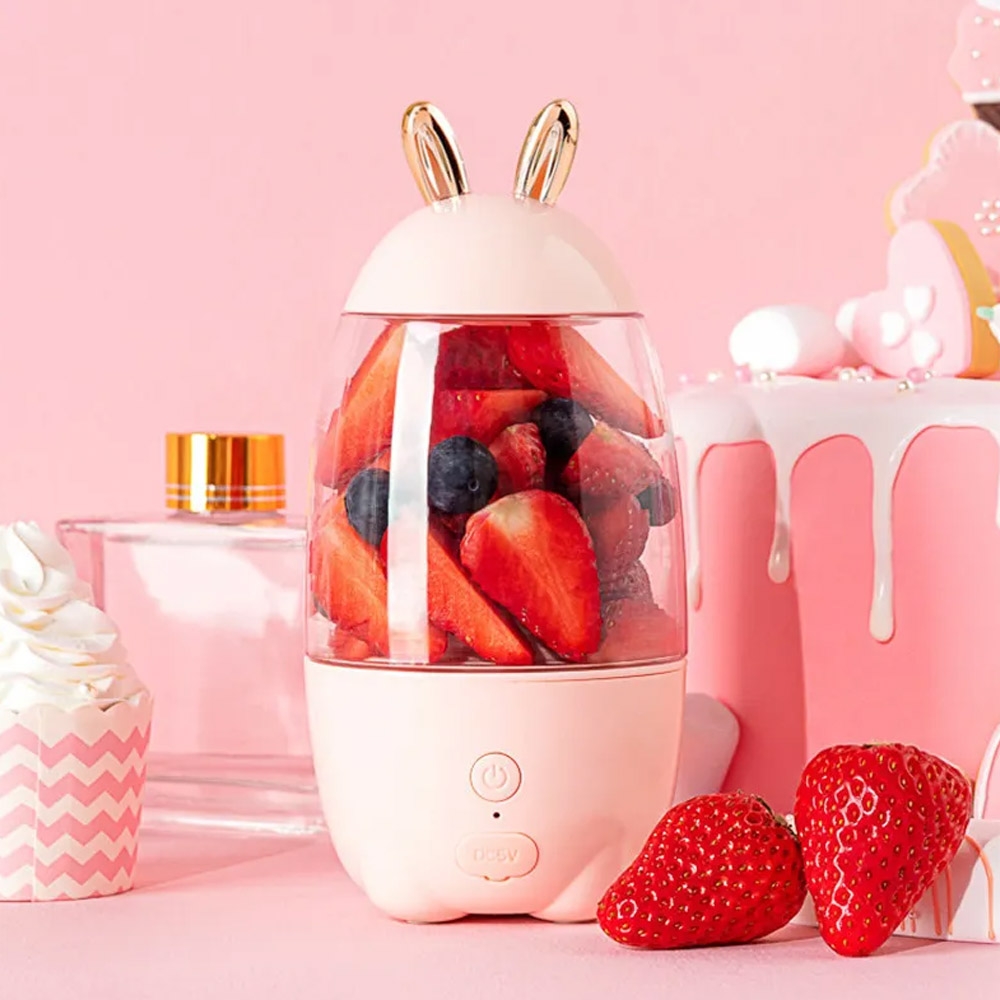 Blender Rabbit Mini Portable blender imut mudah dipakai BKB08 - juicer Bentuk Telinga Kelinci USB Rechargeable Portable