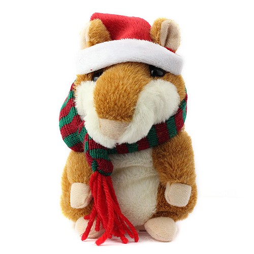 boneka hamster peniru suara - christmas edition