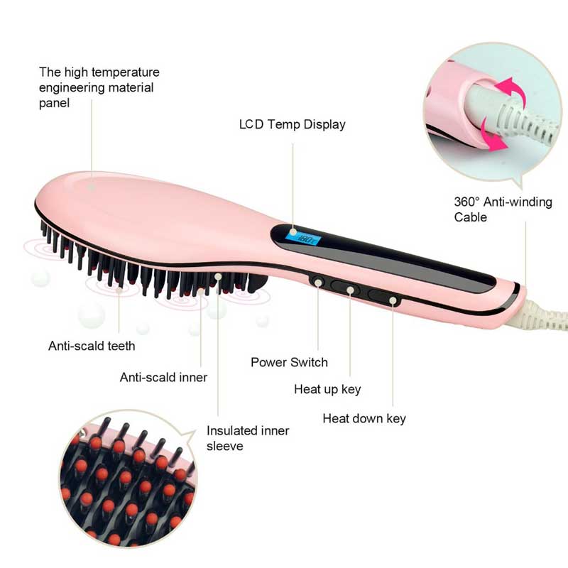 brush hair straiughtener - catok sisir 2 in 1