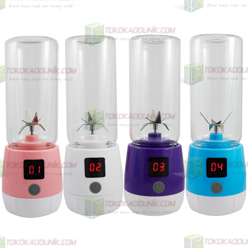 Fashion portable juice cup - blender portable dengan layar LCD + 6 mata pisau