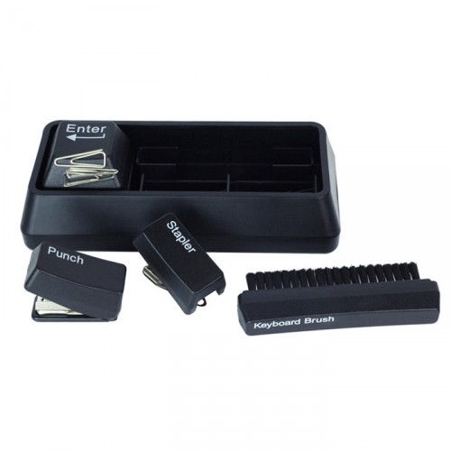 keyboard stationery - stapler, punch, bush, clip