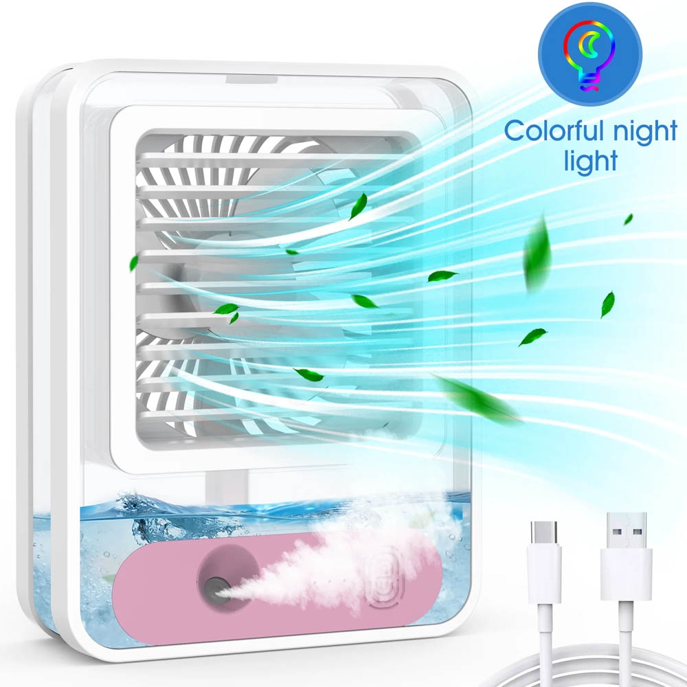 kipas angin ac mini portable LED humidifier air cooler - AC mineral PENDINGIN 1 uap ACM1