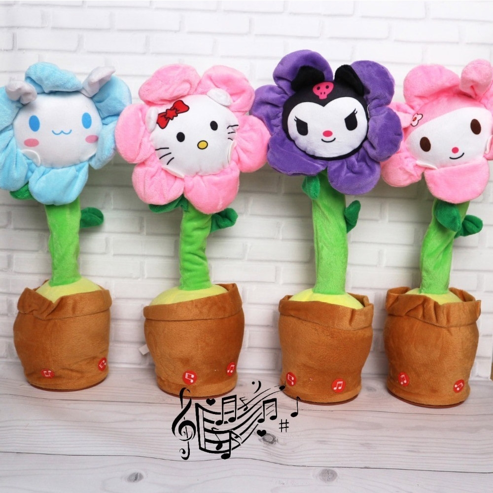 Mainan Kaktus karakter Goyang Menari Bentuk Boneka Pintar Bisa Ngomong Bicara Rekam Dancing Karakter KK282