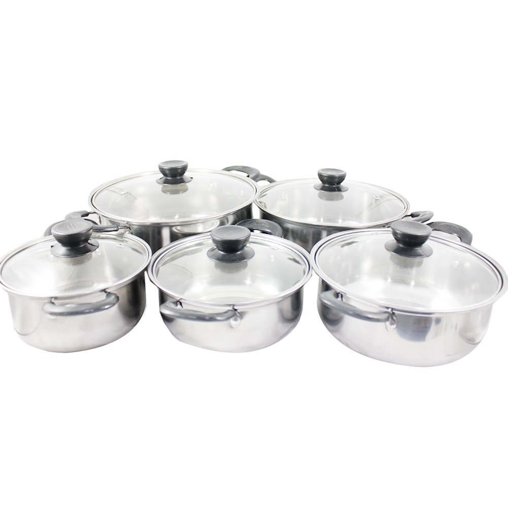 panci stainless steel 5 set - panci dengan tutup 5 set