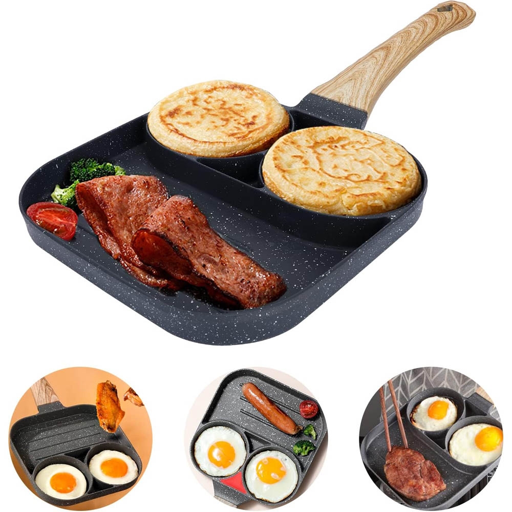 Panci teflon 3 in 1 Panci Teflon Anti Lengket Grill Fry Pan - Pan / Wajan Telur Anti Lengket Penggorengan multi PT366