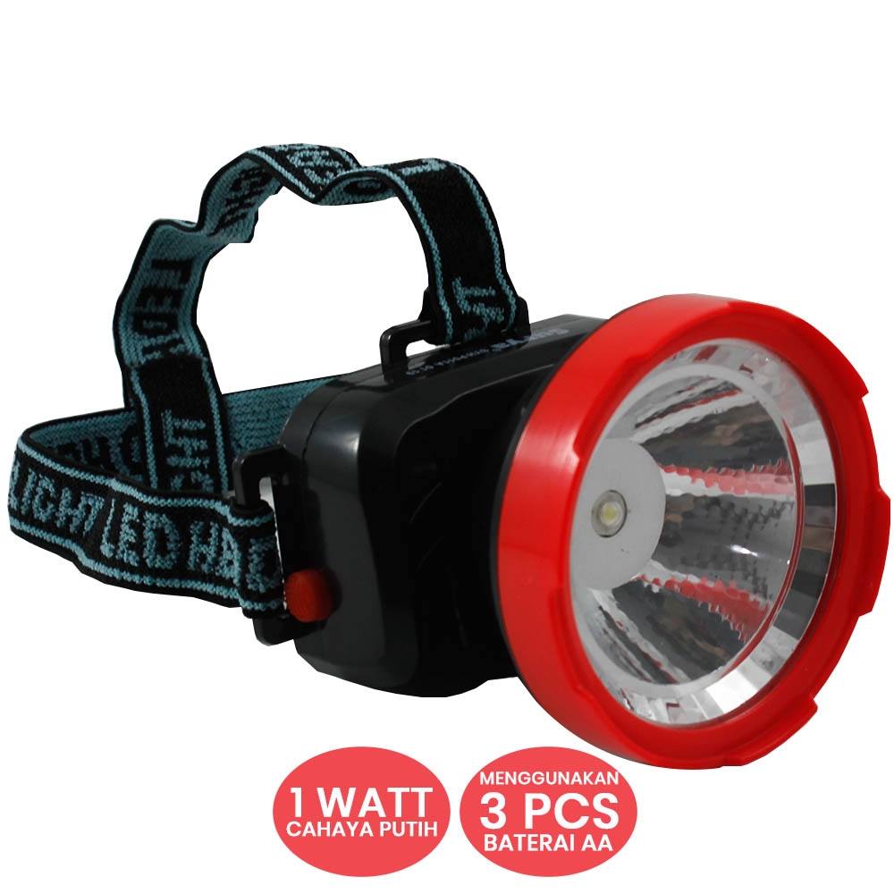 senter kepala ASTRO SYH P011A 1WATT super LED - baterai AA cahaya PUTIH