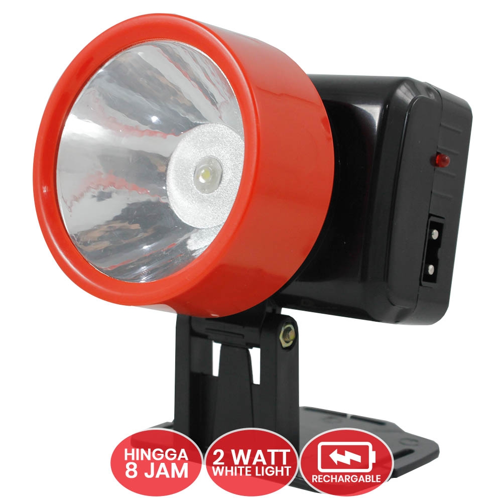 senter kepala Super LED 2Watt SYH P027A  - 2 fungsi rechargeable 8 jam dan baterai