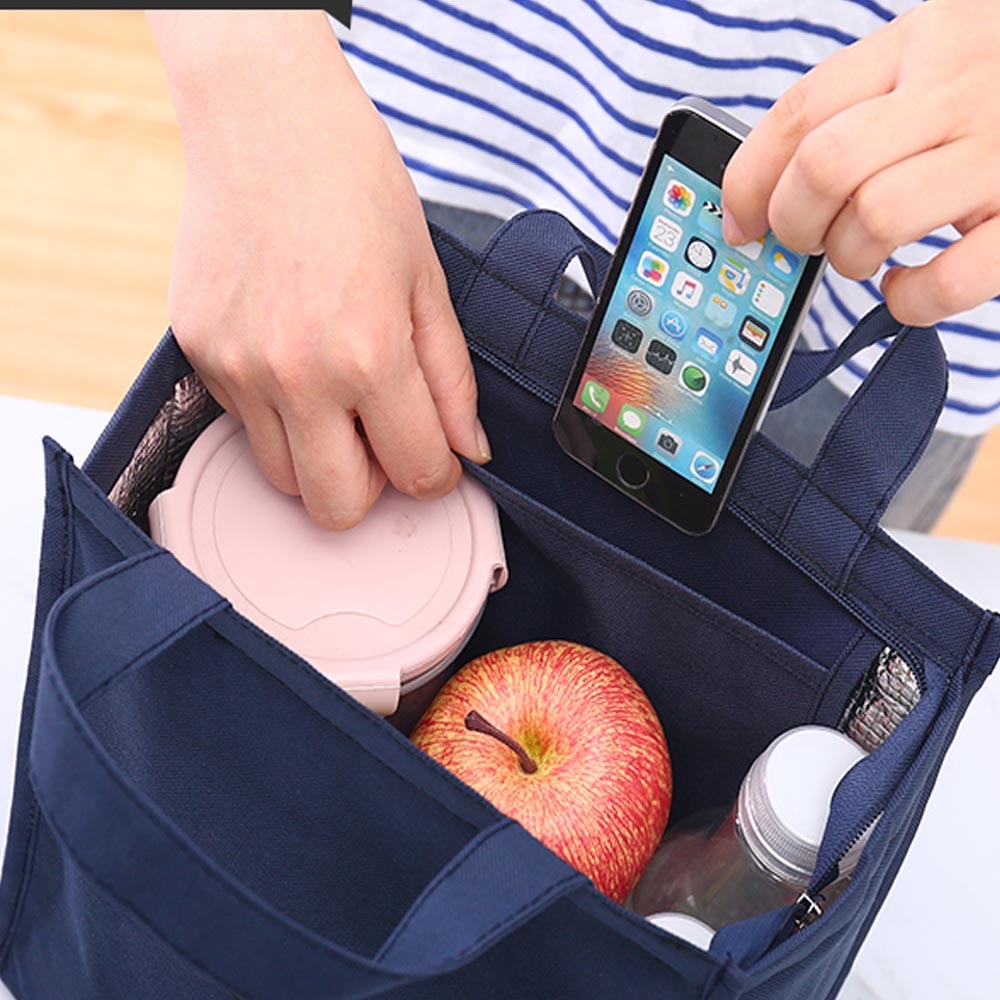 tas makanan tahan panas dan dingin - sleting dan foil lunch bag / tas piknik