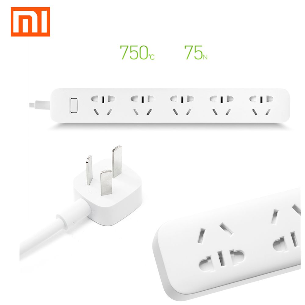 xiaomi mi power strip 5 sockets white